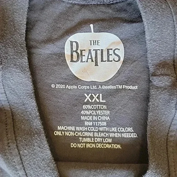 Beatles Grey Tshirt Apple Lable Size XXL - Picture 3 of 5